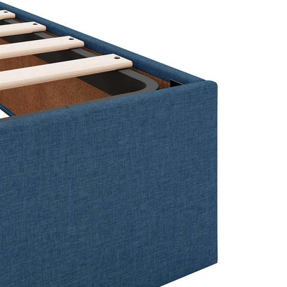 Struttura Letto Pouf senza Materasso Blu 120x190 cm in Tessuto