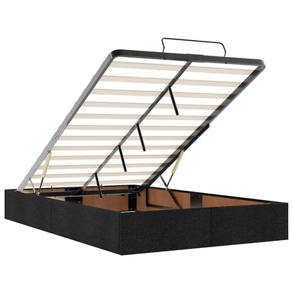 Struttura Letto Pouf senza Materasso Nero 120x200 cm in Tessuto - homemem39