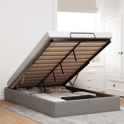 Struttura Letto Pouf senza Materasso Tortora 120x200cm Tessuto | homemem39