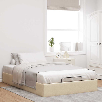 Struttura Letto Pouf senza Materasso Crema 120x200 cm Tessuto | homemem39