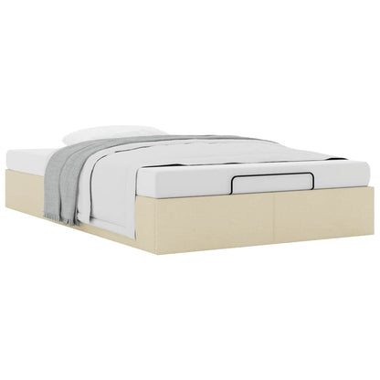 Struttura Letto Pouf senza Materasso Crema 120x200 cm Tessuto | homemem39