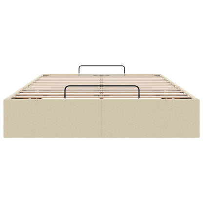 Struttura Letto Pouf senza Materasso Crema 120x200 cm Tessuto | homemem39