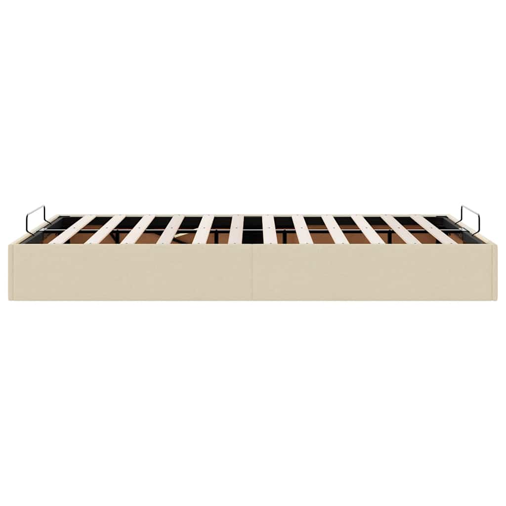 Struttura Letto Pouf senza Materasso Crema 120x200 cm Tessuto | homemem39