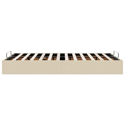 Struttura Letto Pouf senza Materasso Crema 120x200 cm Tessuto | homemem39