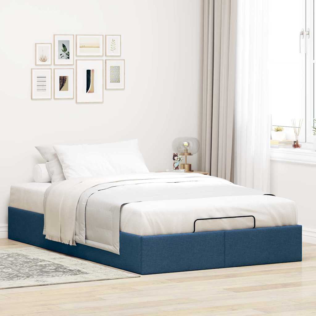 Struttura Letto Pouf senza Materasso Blu 120x200 cm in Tessuto - homemem39