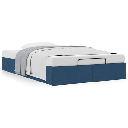Struttura Letto Pouf senza Materasso Blu 120x200 cm in Tessuto