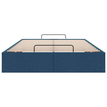 Struttura Letto Pouf senza Materasso Blu 120x200 cm in Tessuto