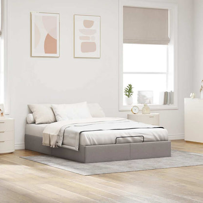 Struttura Letto Pouf senza Materasso Tortora 140x190 cm Tessuto | homemem39