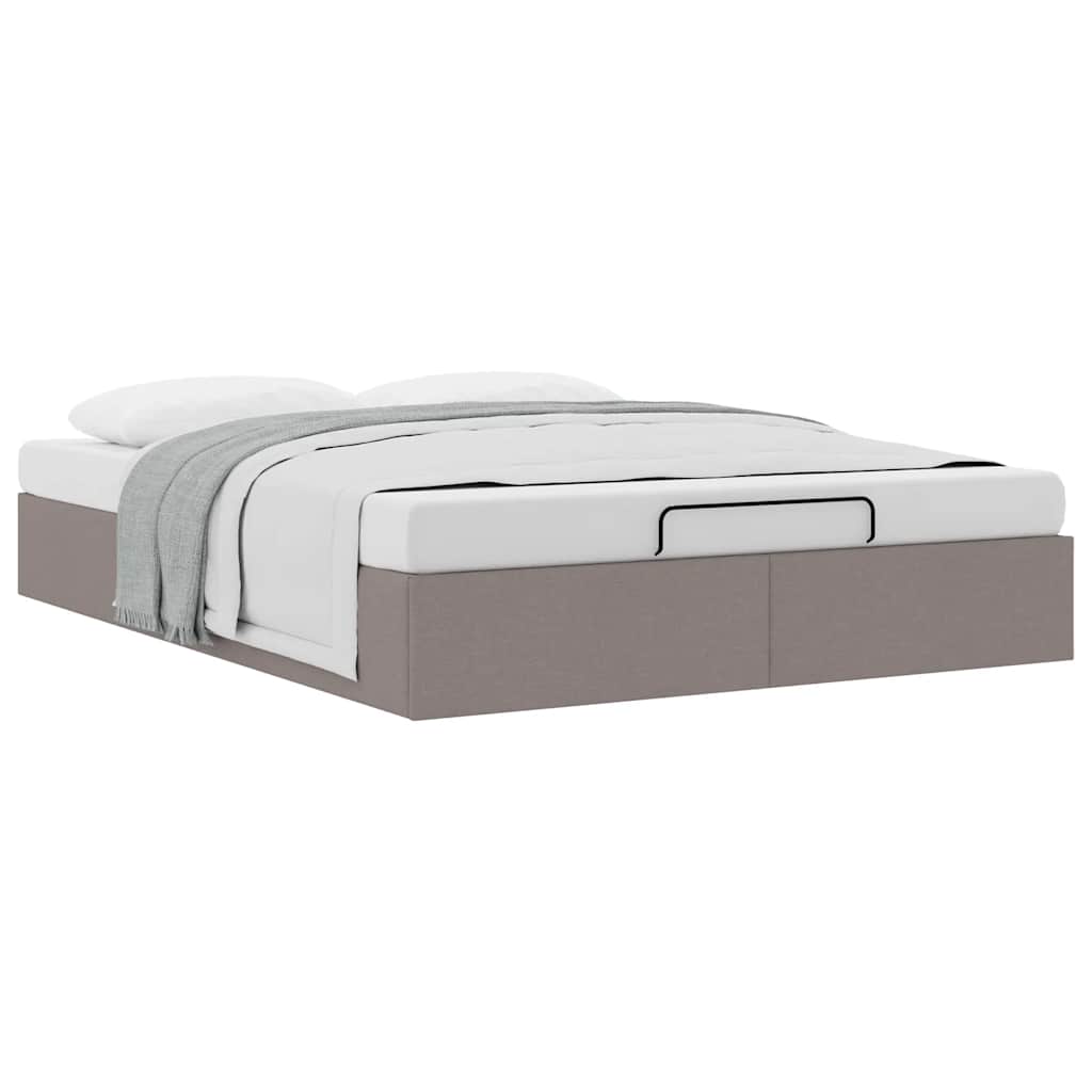 Struttura Letto Pouf senza Materasso Tortora 140x190 cm Tessuto | homemem39