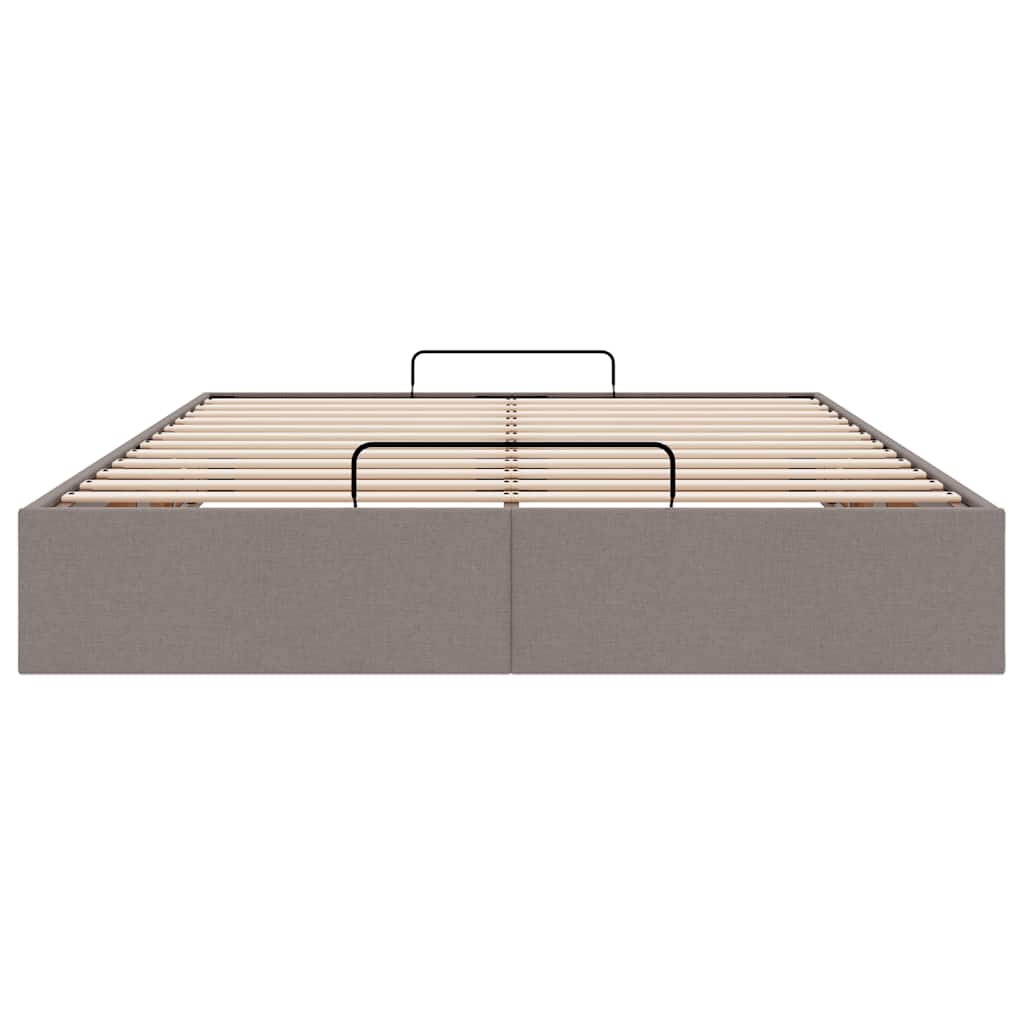 Struttura Letto Pouf senza Materasso Tortora 140x190 cm Tessuto | homemem39
