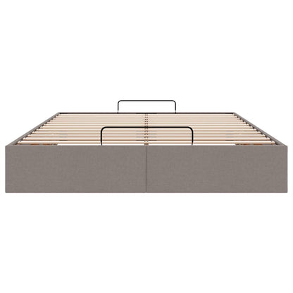 Struttura Letto Pouf senza Materasso Tortora 140x190 cm Tessuto | homemem39