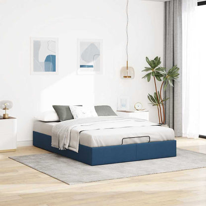 Struttura Letto Pouf senza Materasso Blu 140x190 cm in Tessuto | homemem39