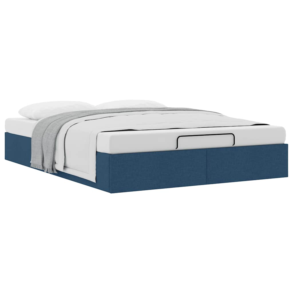 Struttura Letto Pouf senza Materasso Blu 140x190 cm in Tessuto | homemem39