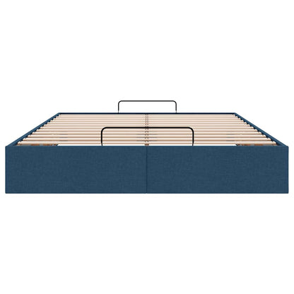 Struttura Letto Pouf senza Materasso Blu 140x190 cm in Tessuto