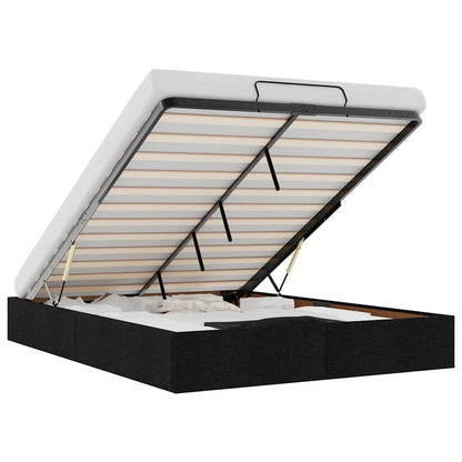 Struttura Letto Pouf senza Materasso Nero 140x200 cm in Tessuto - homemem39