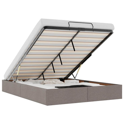 Struttura Letto Pouf senza Materasso Tortora 140x200cm Tessuto - homemem39