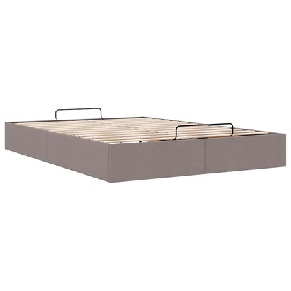 Struttura Letto Pouf senza Materasso Tortora 140x200cm Tessuto - homemem39