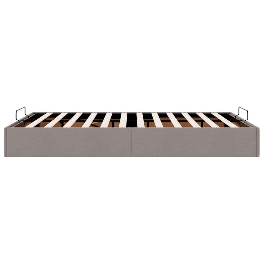 Struttura Letto Pouf senza Materasso Tortora 140x200cm Tessuto