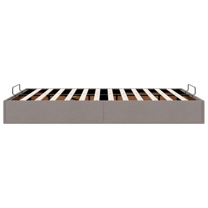 Struttura Letto Pouf senza Materasso Tortora 140x200cm Tessuto