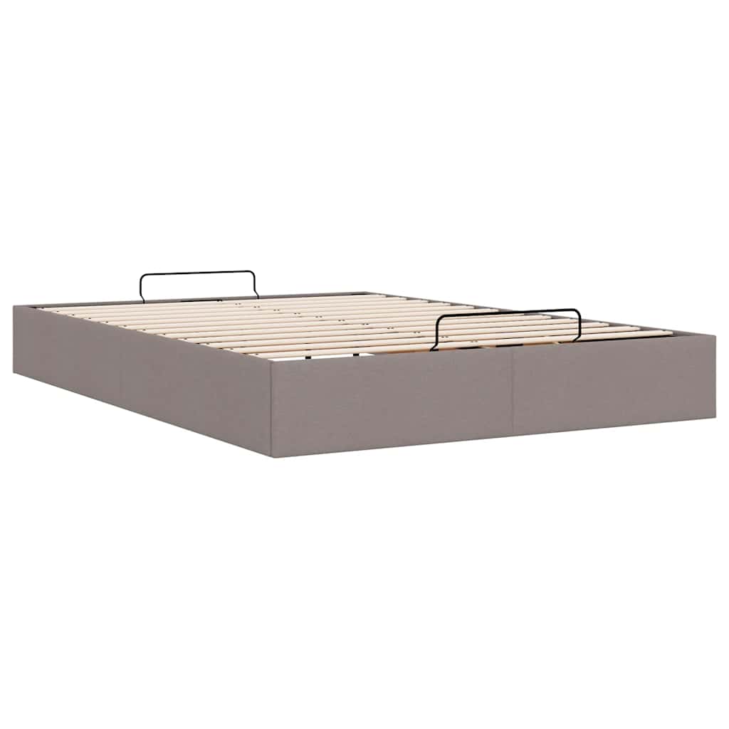 Struttura Letto Pouf senza Materasso Tortora 140x200cm Tessuto
