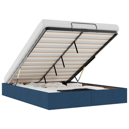 Struttura Letto Pouf senza Materasso Blu 140x200cm in Tessuto