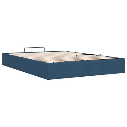Struttura Letto Pouf senza Materasso Blu 140x200cm in Tessuto