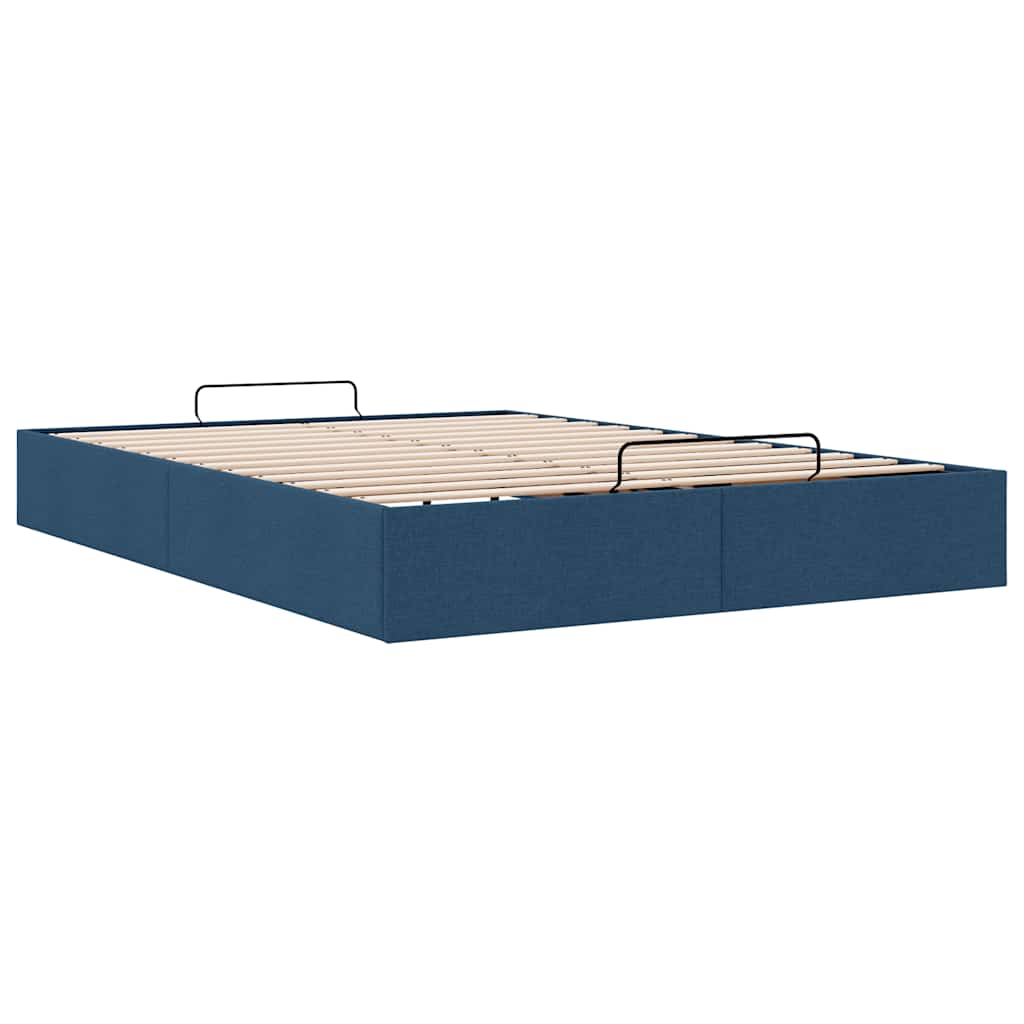 Struttura Letto Pouf senza Materasso Blu 140x200cm in Tessuto