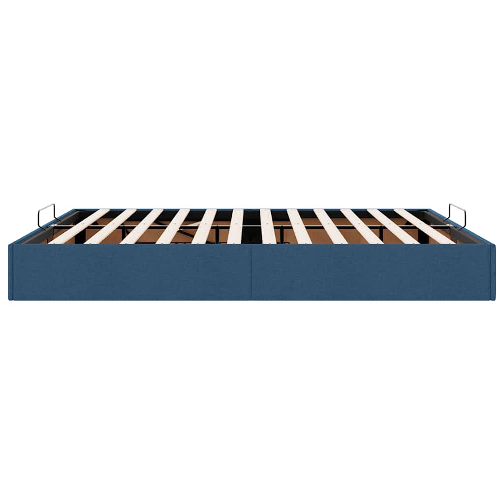 Struttura Letto Pouf senza Materasso Blu 160x200 cm in Tessuto