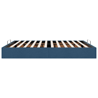 Struttura Letto Pouf senza Materasso Blu 160x200 cm in Tessuto