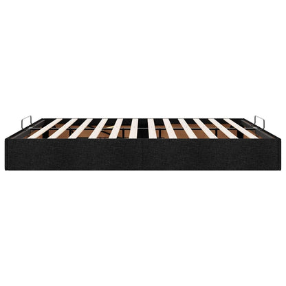 Struttura Letto Pouf senza Materasso Nero 180x200 cm in Tessuto