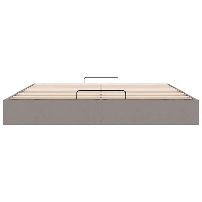 Struttura Letto Pouf senza Materasso Tortora 180x200 cm Tessuto