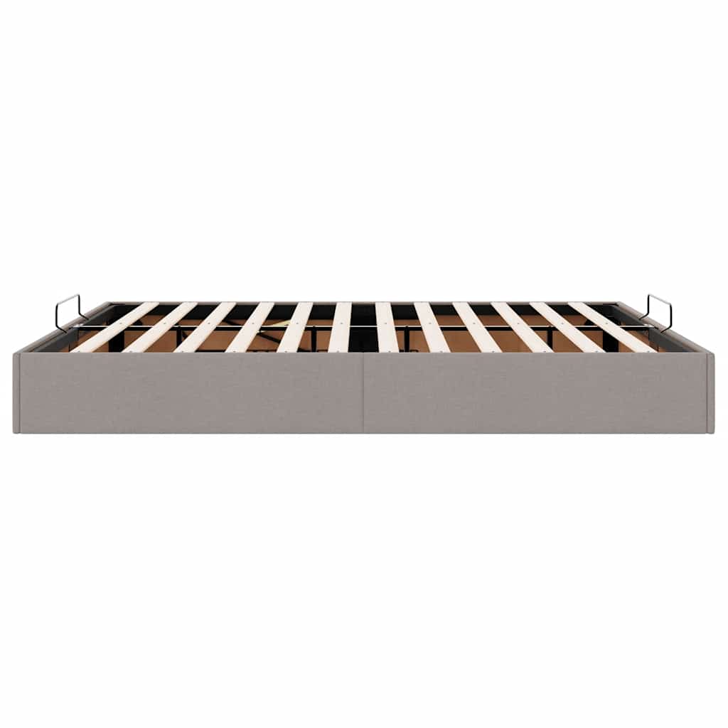 Struttura Letto Pouf senza Materasso Tortora 180x200 cm Tessuto