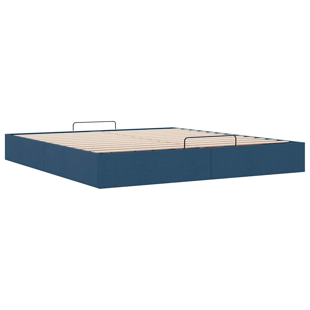 Struttura Letto Pouf senza Materasso Blu 180x200cm in Tessuto