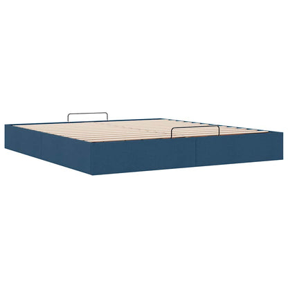 Struttura Letto Pouf senza Materasso Blu 180x200cm in Tessuto