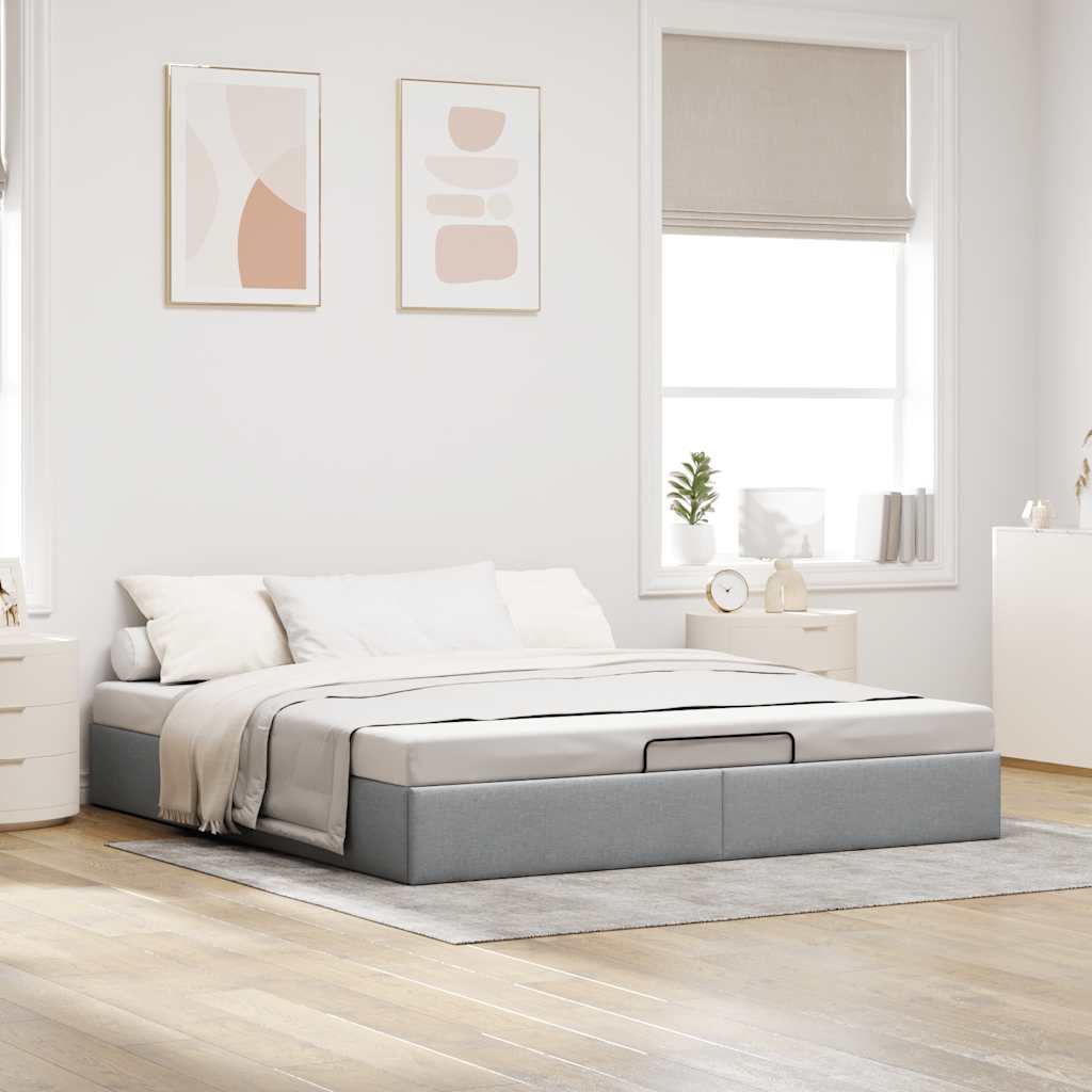 Struttura Letto Pouf senza Materasso 200x200 cm in Tessuto | homemem39
