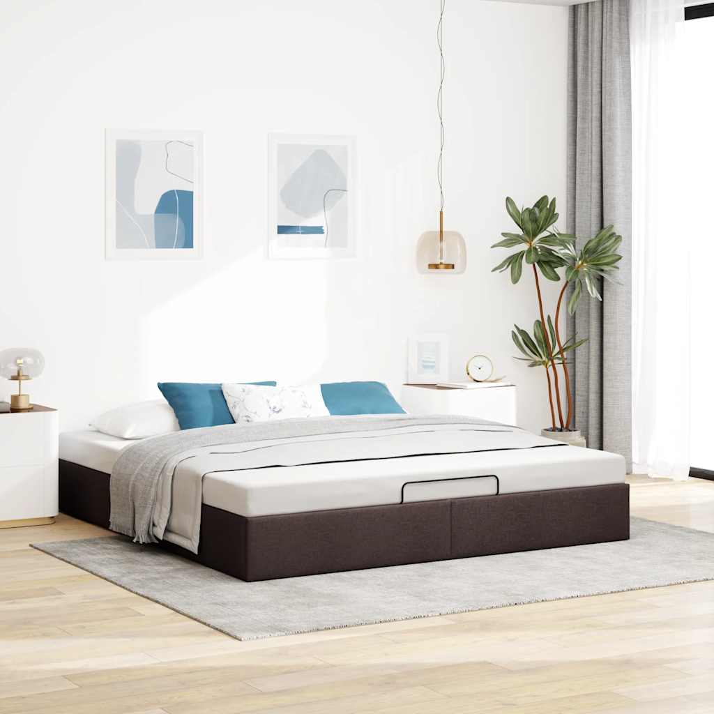 Struttura Letto Pouf senza Materasso 200x200 cm in Tessuto