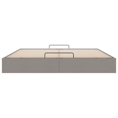 Struttura Letto Pouf senza Materasso Tortora 200x200 cm Tessuto