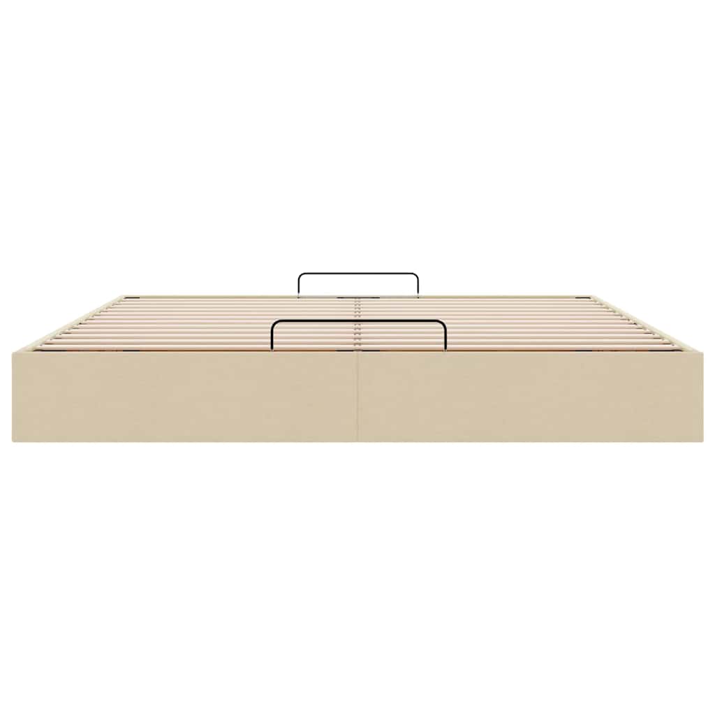 Struttura Letto Pouf senza Materasso Crema 200x200cm in Tessuto | homemem39