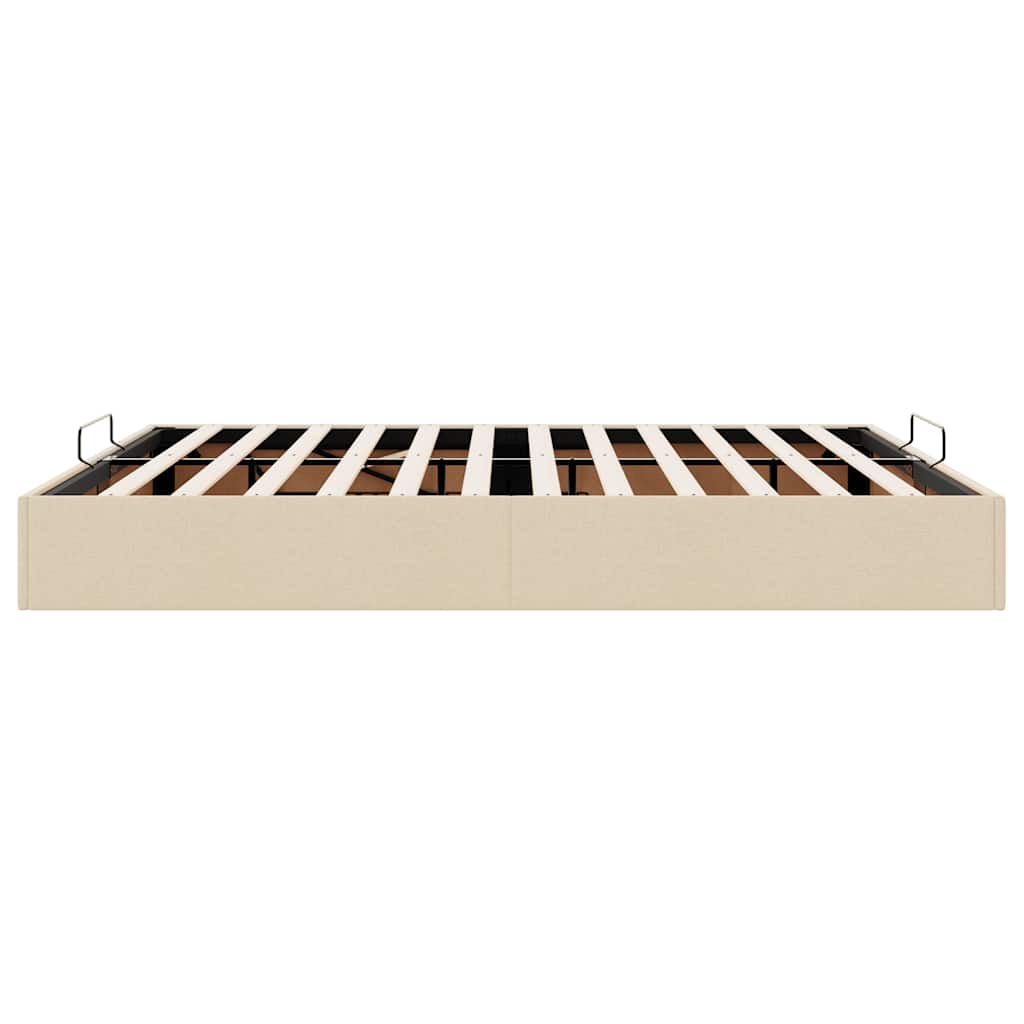 Struttura Letto Pouf senza Materasso Crema 200x200cm in Tessuto | homemem39