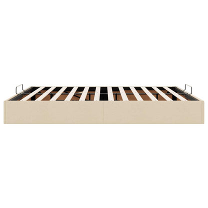 Struttura Letto Pouf senza Materasso Crema 200x200cm in Tessuto | homemem39