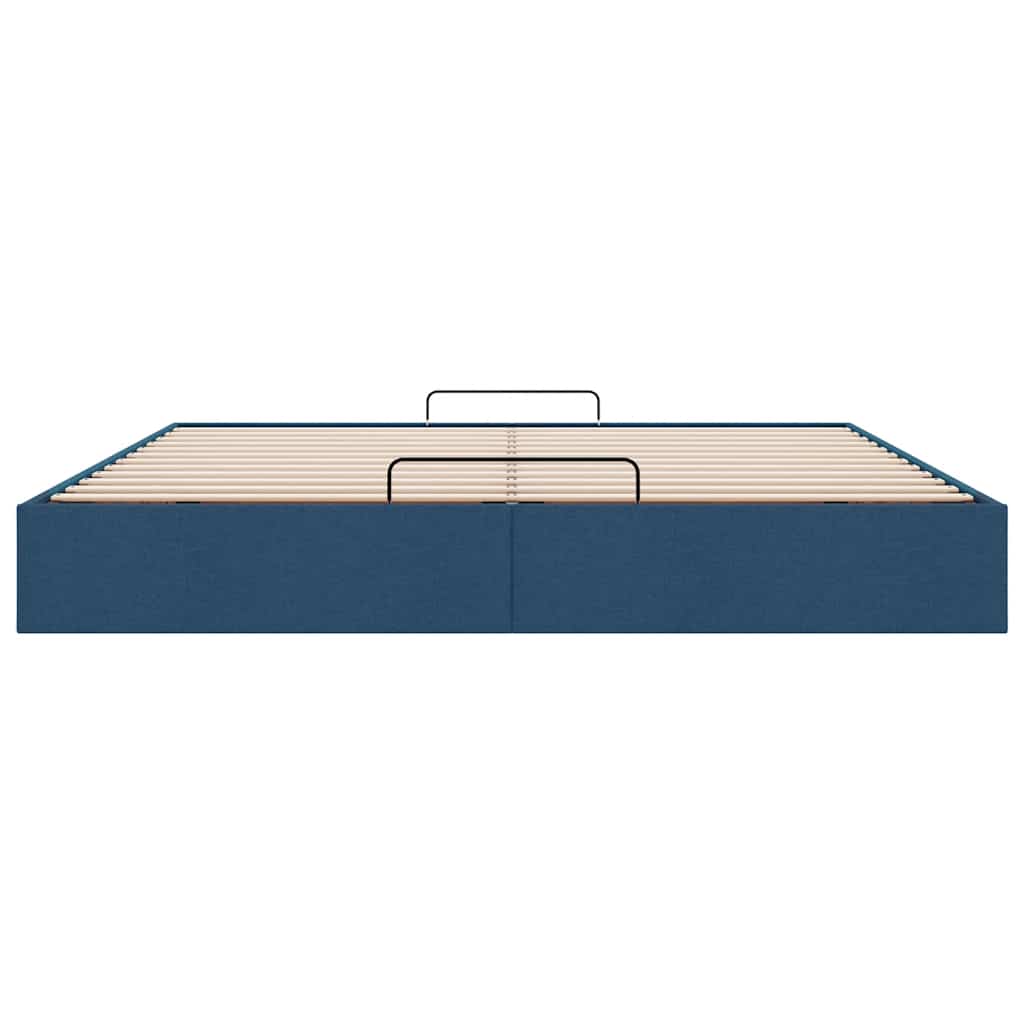 Struttura Letto Pouf senza Materasso Blu 200x200 cm in Tessuto