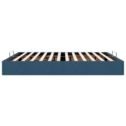Struttura Letto Pouf senza Materasso Blu 200x200 cm in Tessuto