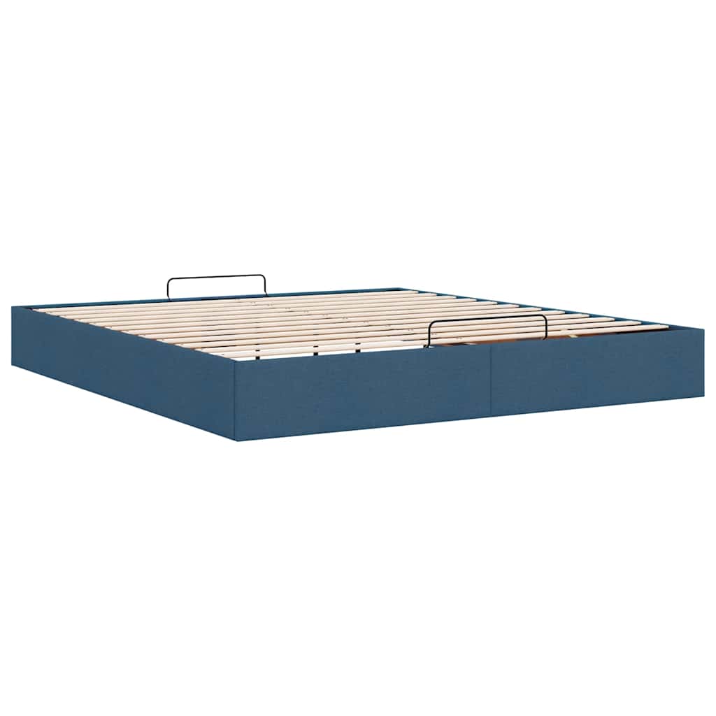 Struttura Letto Pouf senza Materasso Blu 200x200 cm in Tessuto | homemem39