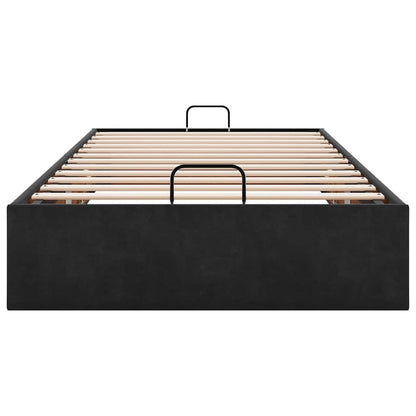 Struttura Letto Pouf Senza Materasso Nero 80x200 cm Velluto