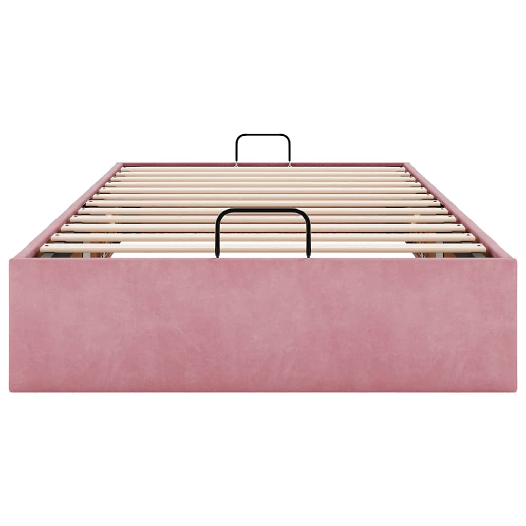 Struttura Letto Pouf Senza Materasso Rosa 80x200 cm Velluto | homemem39