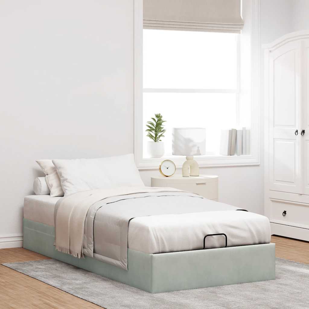 Struttura Letto Pouf Senza Materasso 90x190 cm Velluto | homemem39