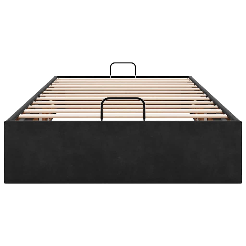 Struttura Letto Pouf Senza Materasso Nero 90x190 cm Velluto