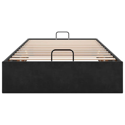 Struttura Letto Pouf Senza Materasso Nero 90x190 cm Velluto