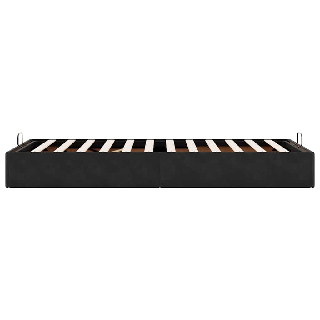 Struttura Letto Pouf Senza Materasso Nero 90x190 cm Velluto | homemem39