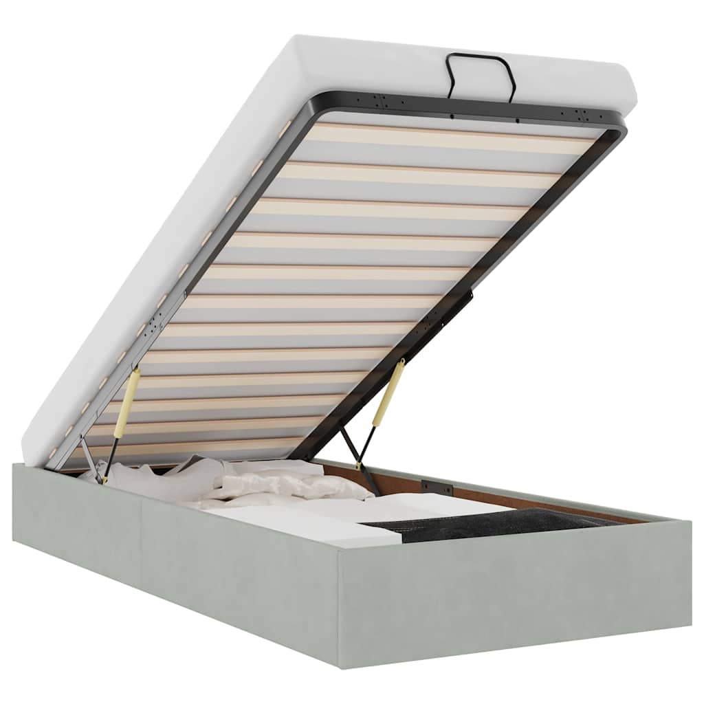 Struttura Letto Pouf Senza Materasso 90x200 cm Velluto - homemem39